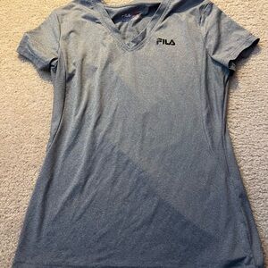 Fila Women's Blue V-Neck Short Sleeve Tee